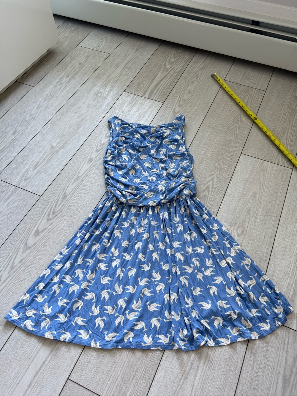 Leota small dress birds and the bees blue white doves flared summer Nordstrom